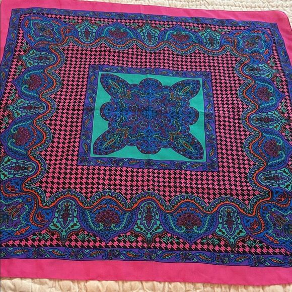 Axcess Pink and Blue Paisley Scarf - Picture 4 of 9